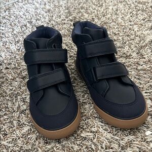 Cat & Jack Black High-Top Sneakers with Brown Soles